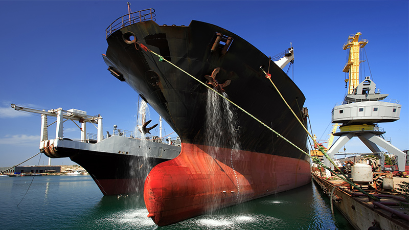 Ship in a port