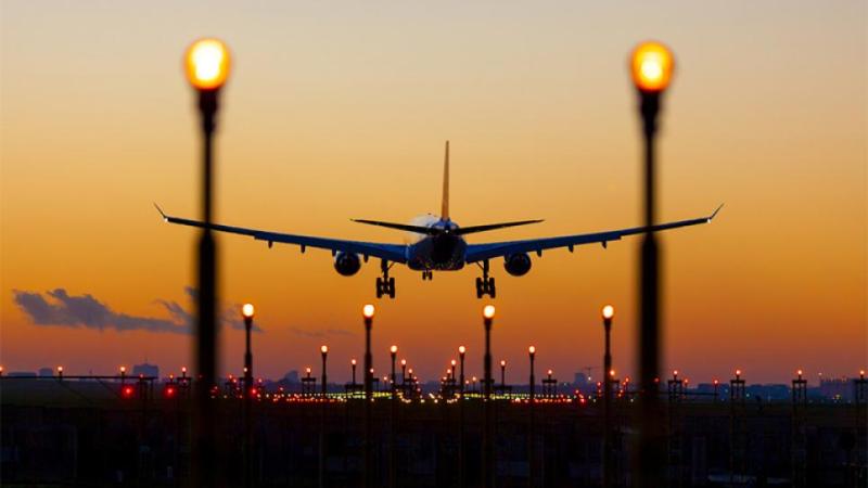 Airplane Landing at Night