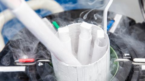 Liquid Nitrogen tank in a fertility clinic