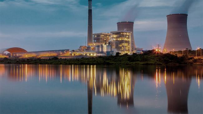 Power plant by night