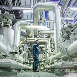  Worker visual inspection inside control room valve and pipeline